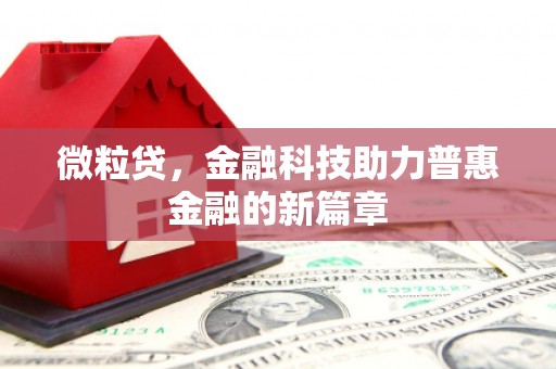 三门峡微粒贷，金融科技助力普惠金融的新篇章