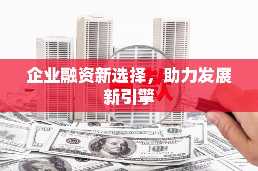 三门峡企业融资新选择，助力发展新引擎