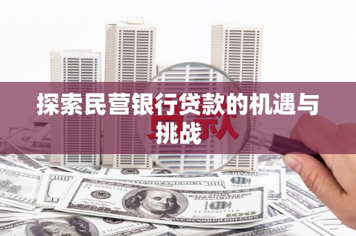 三门峡探索民营银行贷款的机遇与挑战