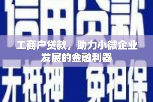 三门峡工商户贷款，助力小微企业发展的金融利器