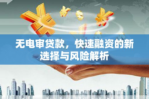 三门峡无电审贷款，快速融资的新选择与风险解析