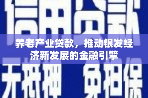 三门峡养老产业贷款，推动银发经济新发展的金融引擎