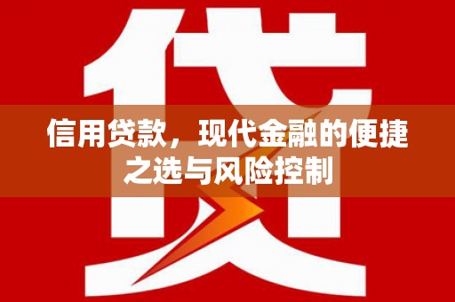 三门峡信用贷款，现代金融的便捷之选与风险控制