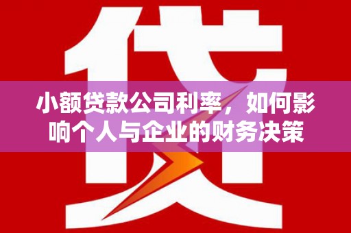 三门峡小额贷款公司利率，如何影响个人与企业的财务决策
