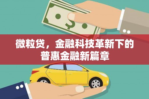 三门峡微粒贷，金融科技革新下的普惠金融新篇章