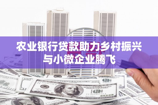 三门峡农业银行贷款助力乡村振兴与小微企业腾飞