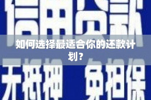 三门峡如何选择最适合你的还款计划？