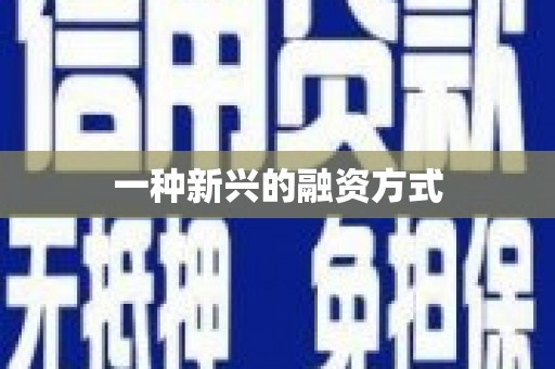 三门峡一种新兴的融资方式